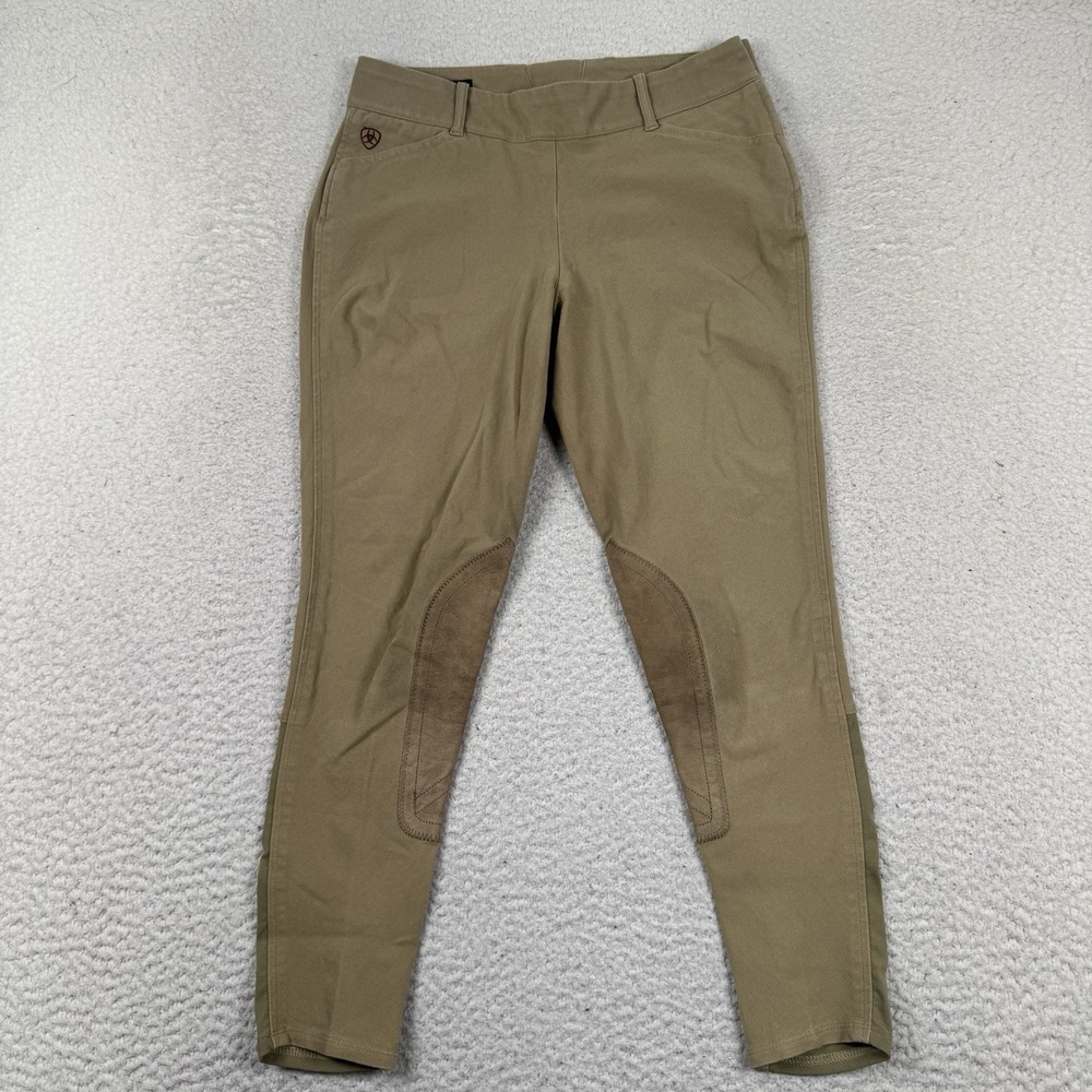 Ariat Breeches Women 24 Suede Patch Equestrian Riding Horse Stretch Side Zip Tan